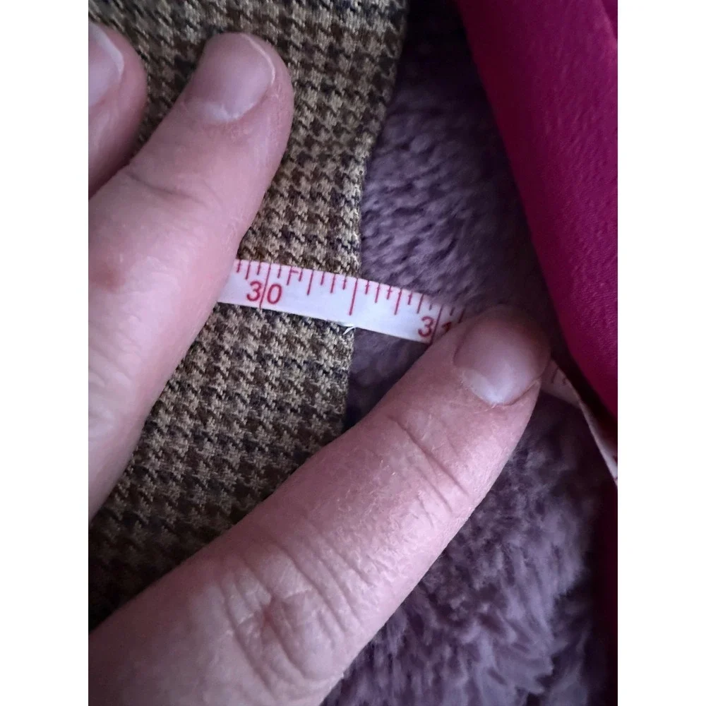 Lauren Ralph Lauren houndstooth silk wool‎  blazer jacket light brown tan